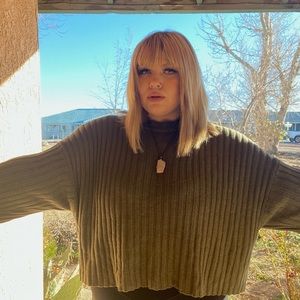 Plus size mock neck sweater